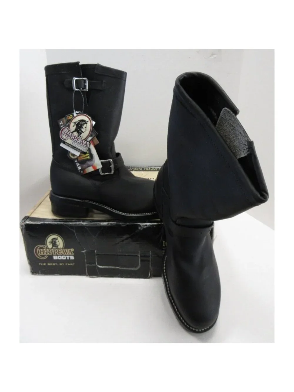 Chippewa Boots 11 D Leather Engineer Steel Toe Vibram Sole 27863 NEW
